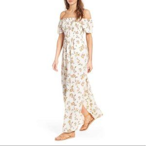 Nordstrom Socialite White Floral Off Shoulder Maxi Dress
